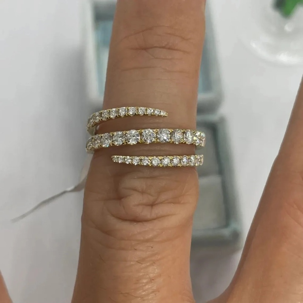 Spiral 14k white gold Vermiel & Moissante size 6
